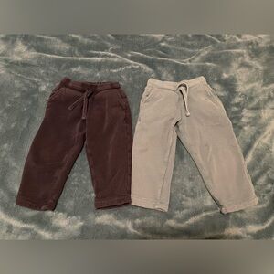 Primary Kids Cozy Fleece Sweatpants Set - Navy and Blue, size 2T